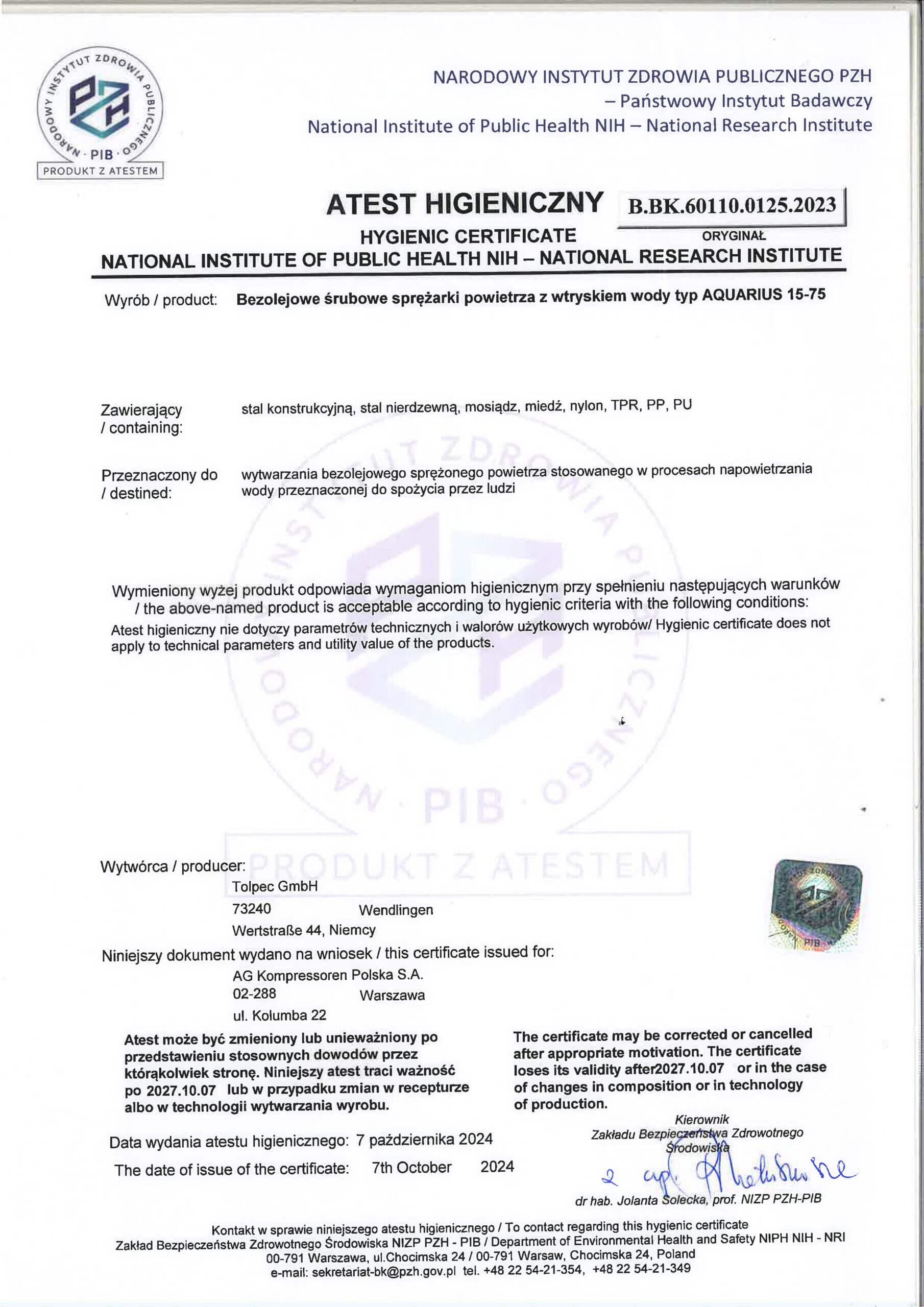 PZH Atest Higieniczny